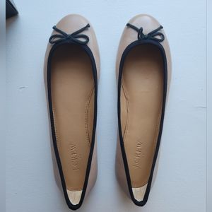NEW J Crew Coco Leather Ballet Flats Beige Tan - Size 8.5